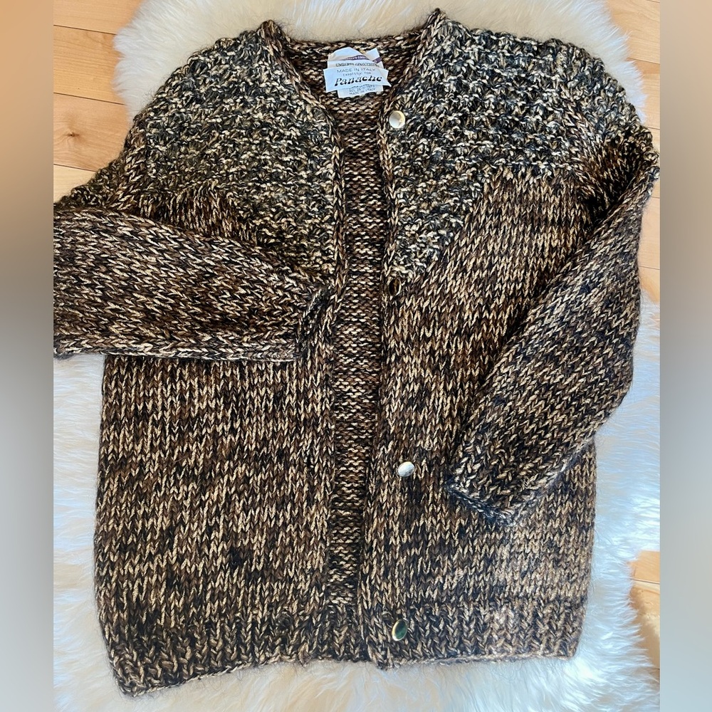 Umberto Ginocchietti knit mohair blend sweater cardigan sz M Italy Vintage